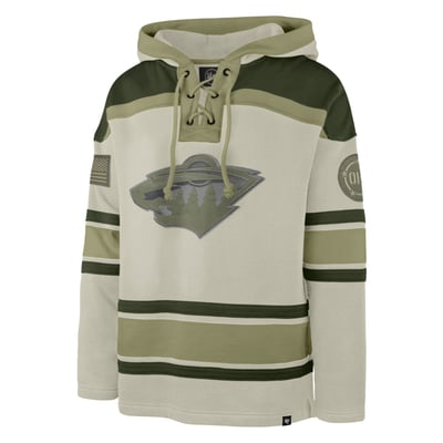Minnesota Wild '47 OHT Military Appreciation Lacer Hoodie - Beige
