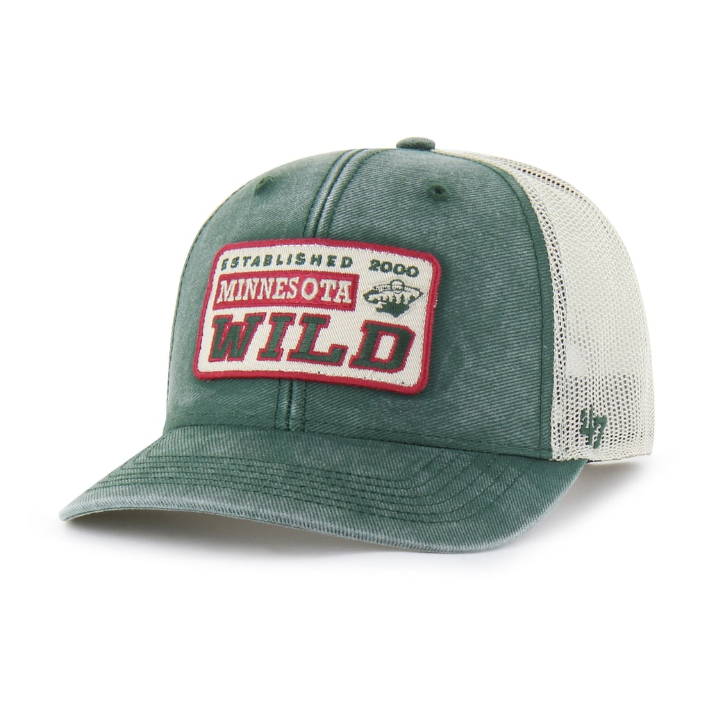 Minnesota Wild '47 Canteen Pigment Dyed Patch Trucker Adjustable Hat - Green