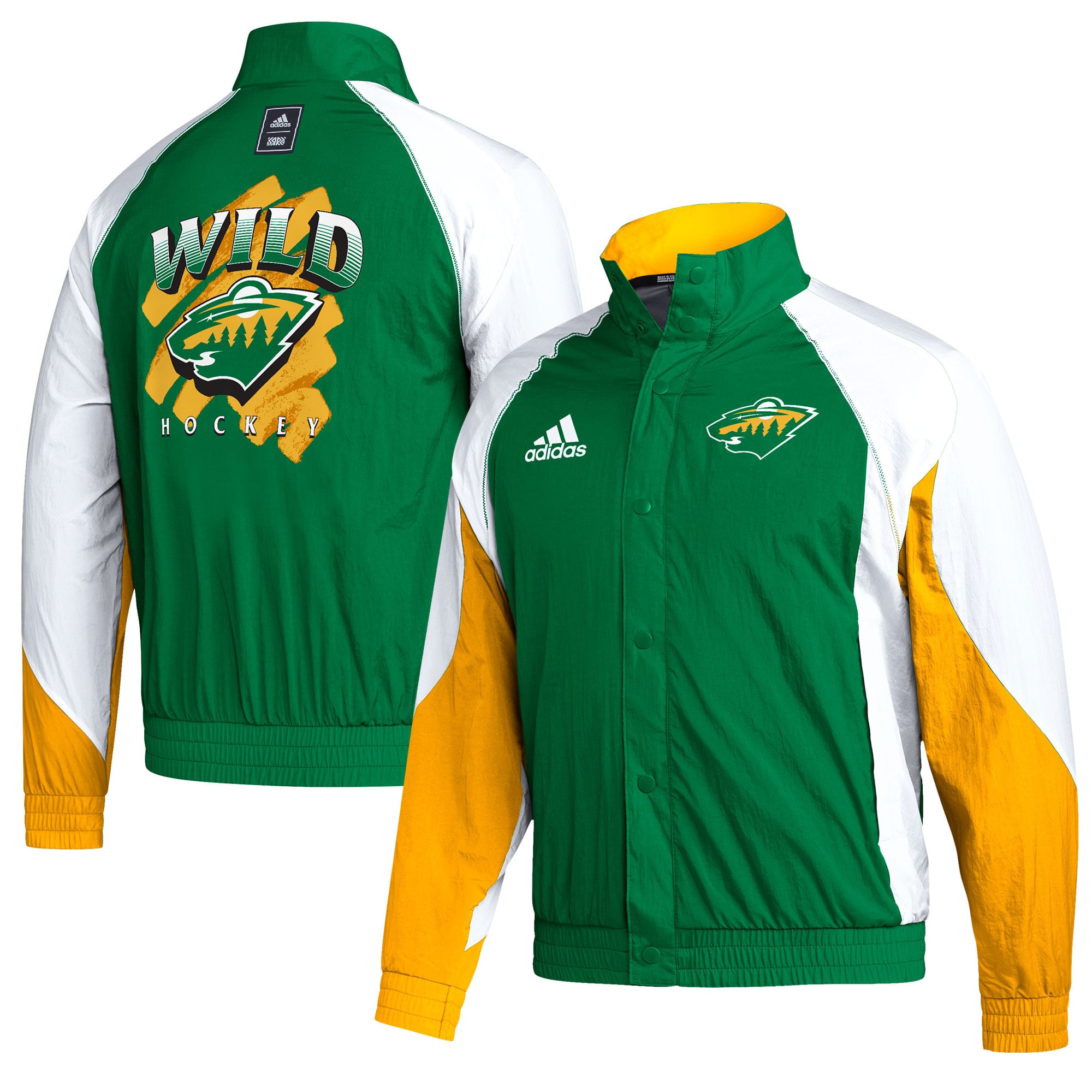 Men's Minnesota Wild adidas Green Reverse Retro 2.0 Full-Snap Jacket