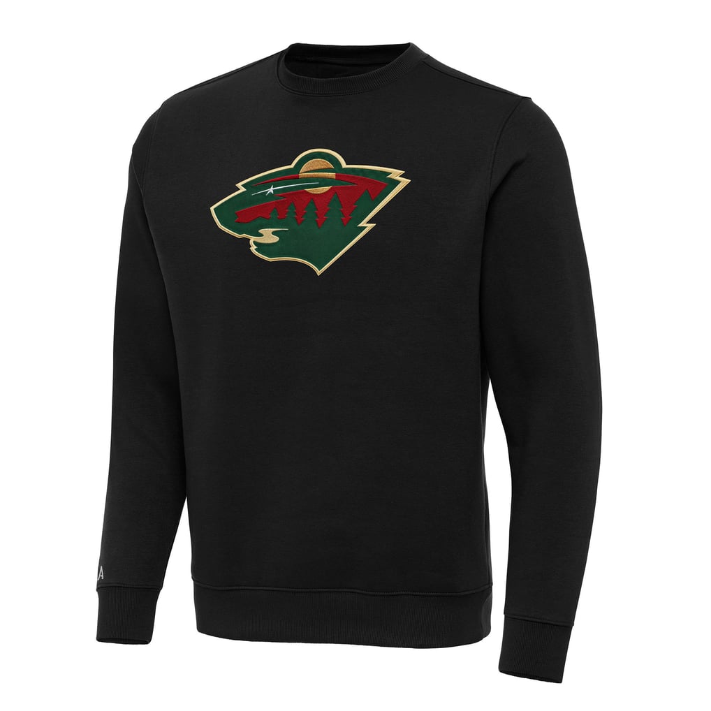 Minnesota Wild Antigua Big & Tall Victory Crewneck Pullover Sweatshirt - Black