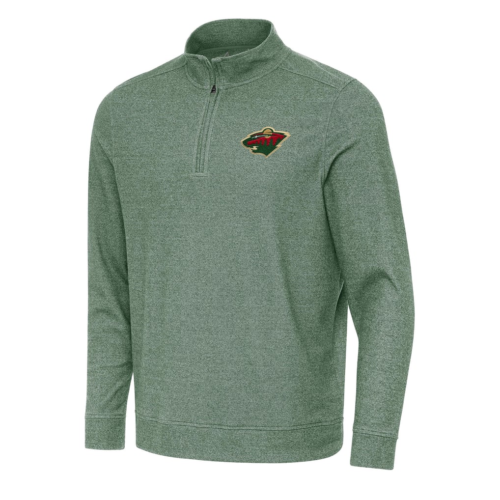 Minnesota Wild Antigua Subtle Quarter-Zip Sweatshirt - Hunter Green