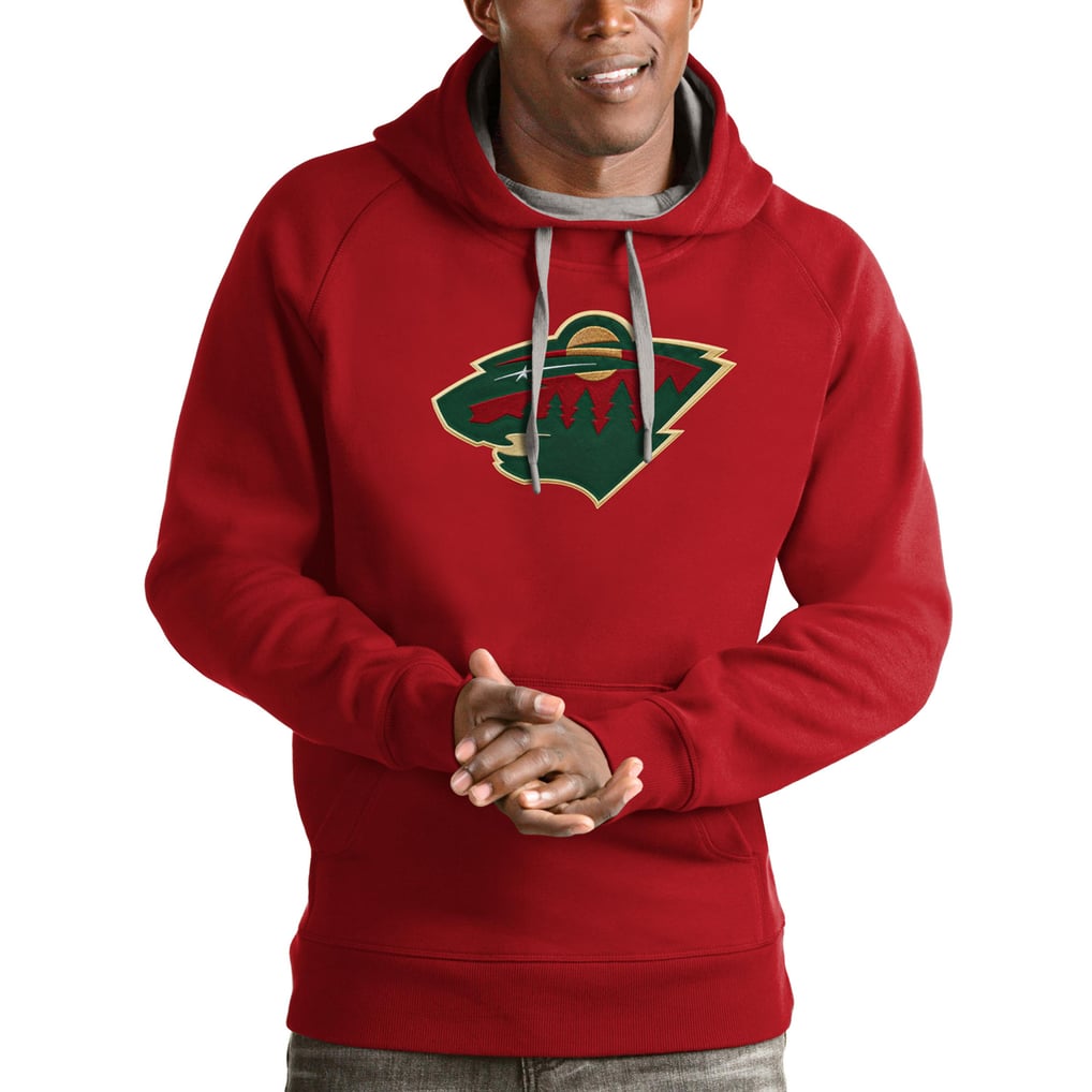 Minnesota Wild Antigua Logo Victory Pullover Hoodie - Red