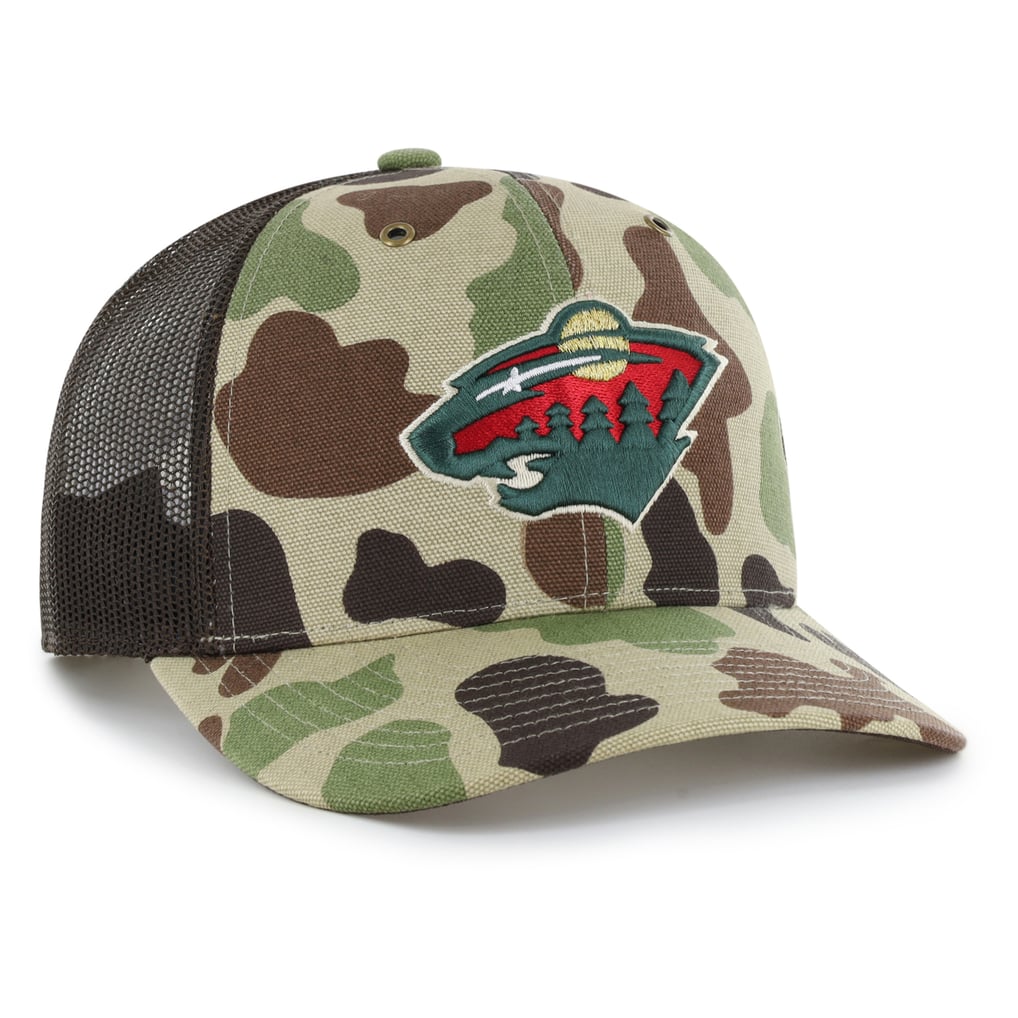 Men's Minnesota Wild Carhartt x '47 Duck Camo Adjustable Trucker Hat