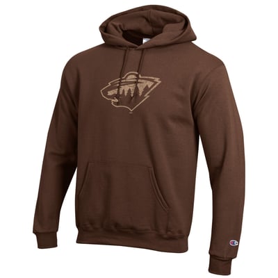  Minnesota Wild Champion Core Plus Eco Powerblend Hoodie - Brown