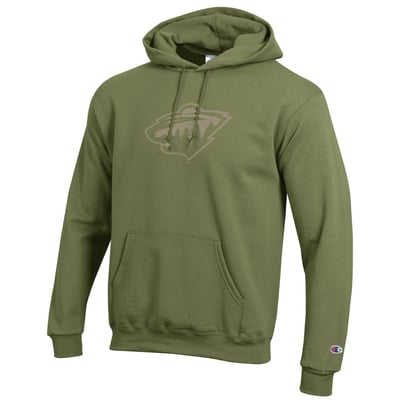  Minnesota Wild Champion Core Plus Eco Powerblend Hoodie - Olive