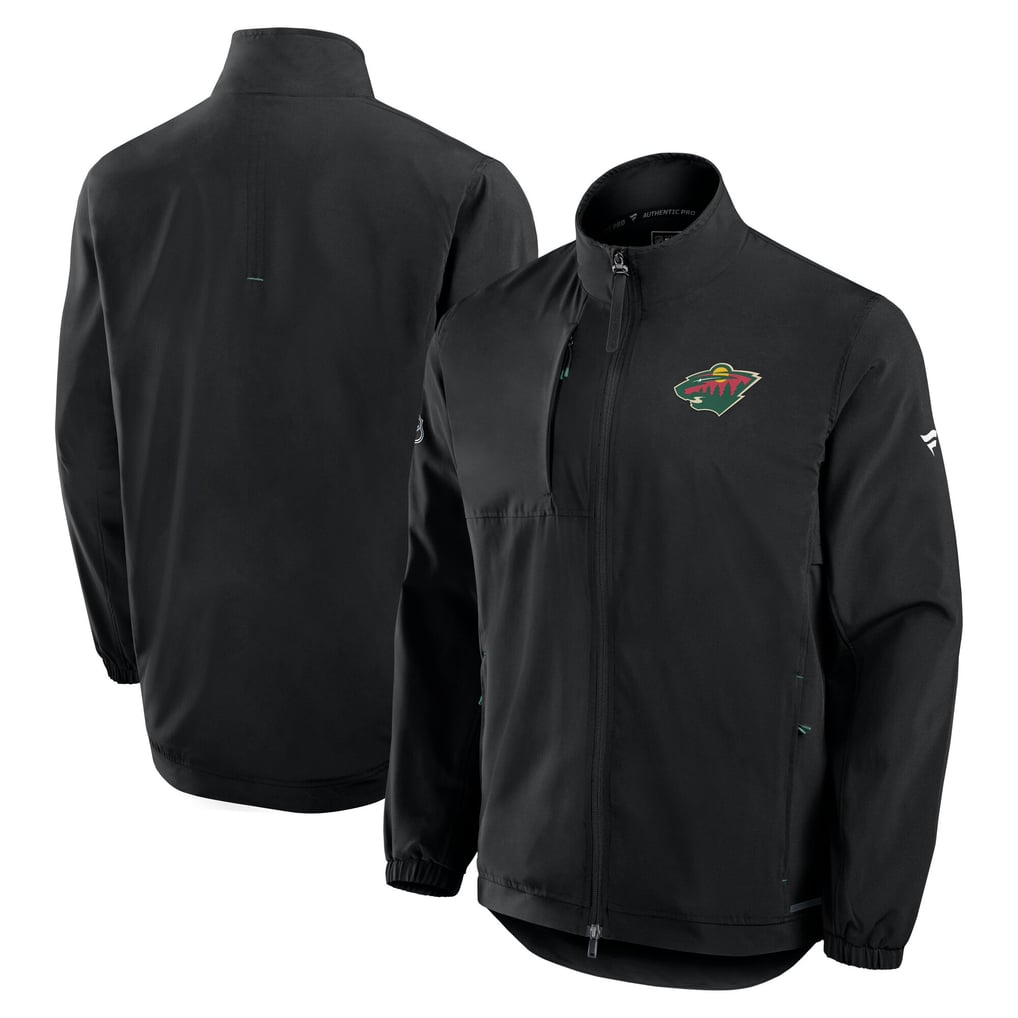 Minnesota Wild Fanatics Authentic Pro Rink Full-Zip Coaches Jacket - Black