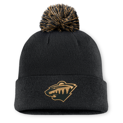 Minnesota Wild Fanatics Military Appreciation Cuffed Knit Hat with Pom - Black