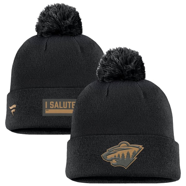 Minnesota Army National Guard Stripped Cuffed Knit Beanie w/Pom Pom Collections Etc U.S. Military Branch Pom Pom Style Cuffed  main image 4