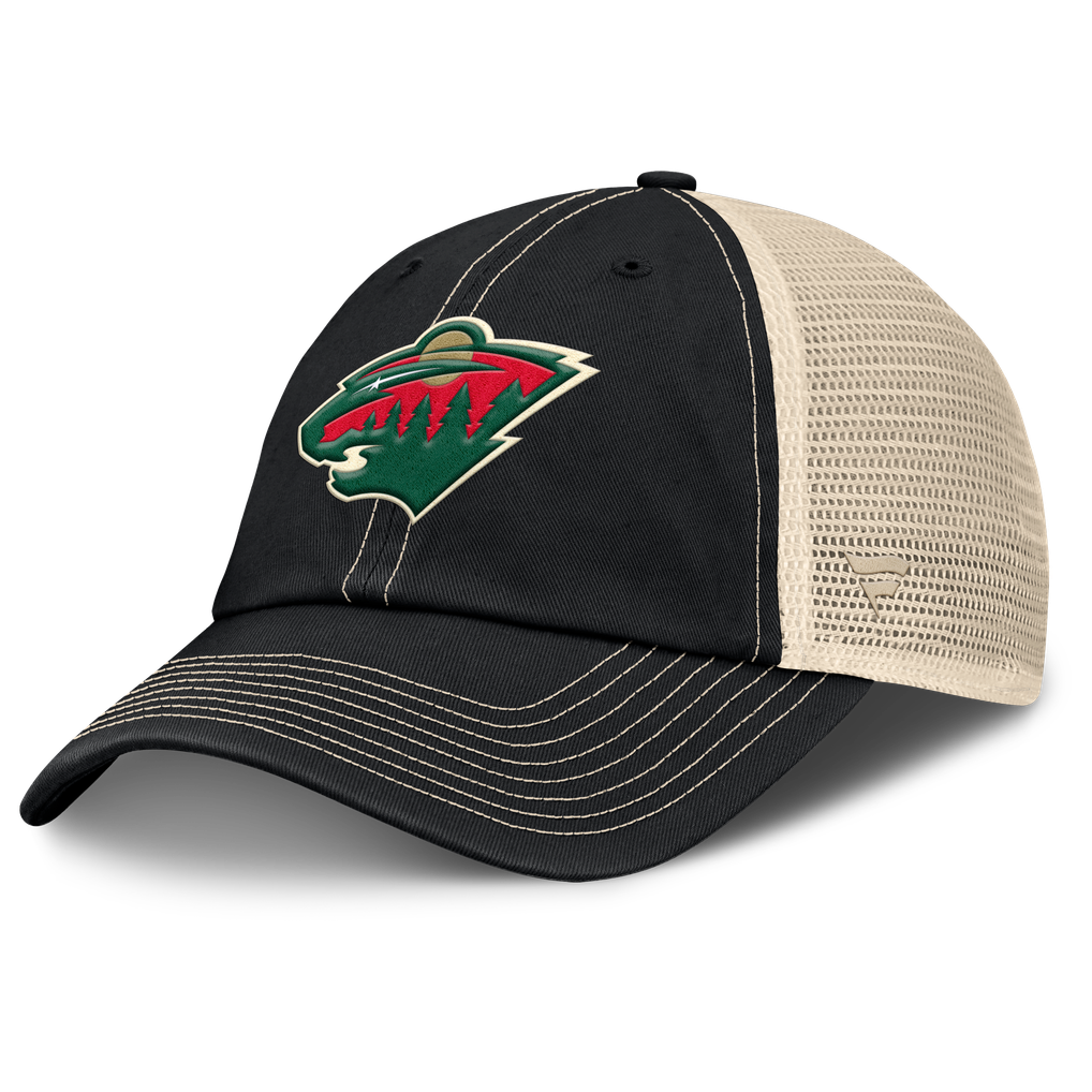 Minnesota Wild Fanatics Rival Trucker Adjustable Hat - Black/Natural