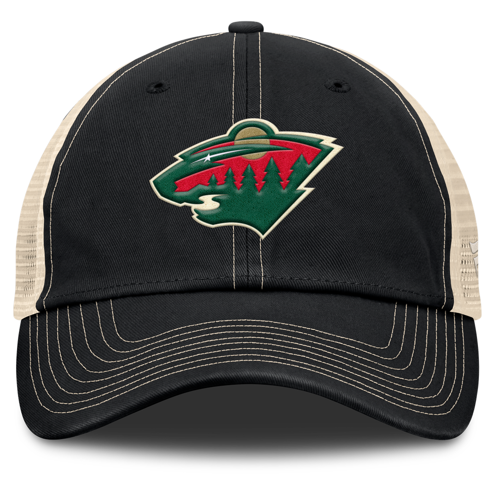 Minnesota Wild Fanatics Rival Trucker Adjustable Hat - Black/Natural