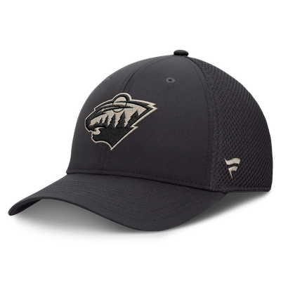 Minnesota Wild Fanatics Authentic Pro Road Meshback Stretch Hat - Charcoal