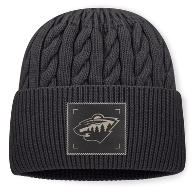 Minnesota Wild Fanatics Authentic Pro Road Phantom Oversized Cuffed Knit Hat - Charcoal