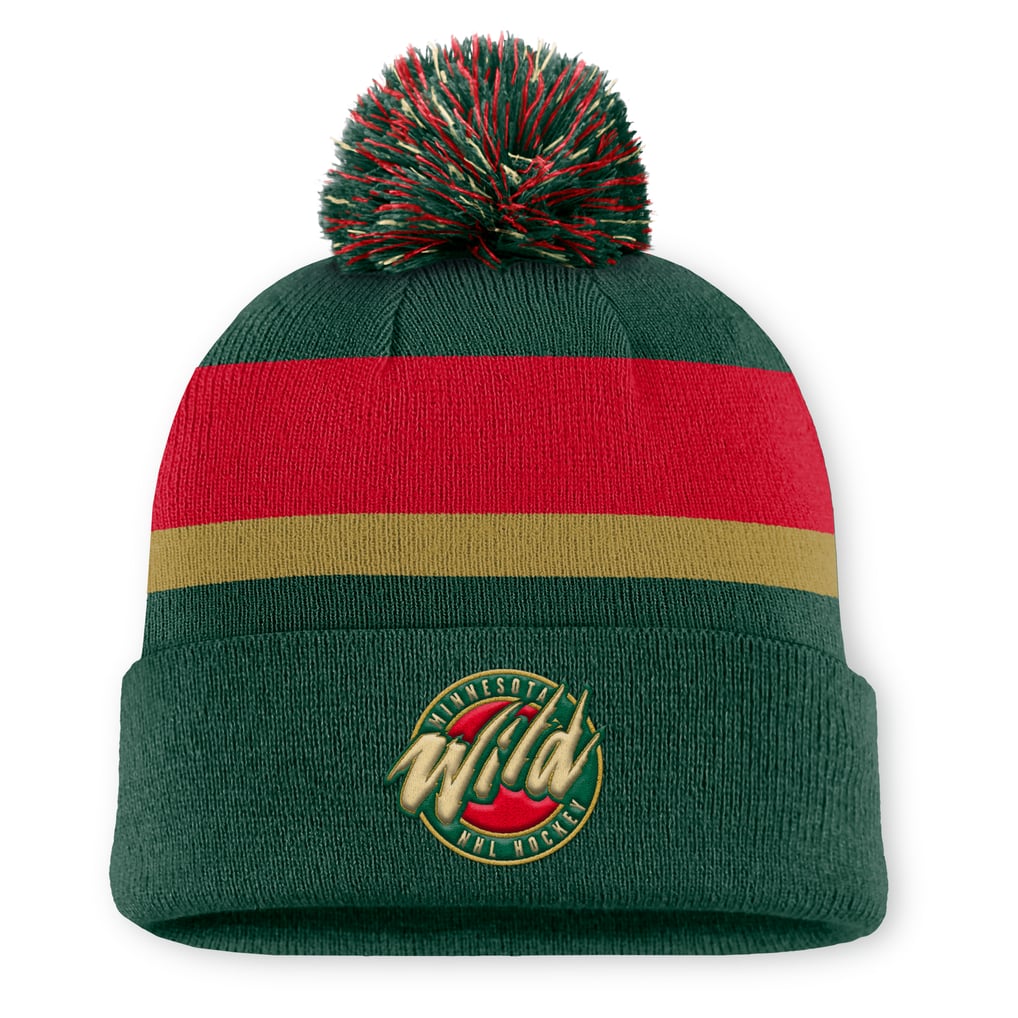 NHL Minnesota Wild Hockey Green Red Cuffed Pom Pom Winter Beanie MINNESOTA WILD 2016 NHL STADIUM SERIES REEBOK CUFFED POM  main image 4