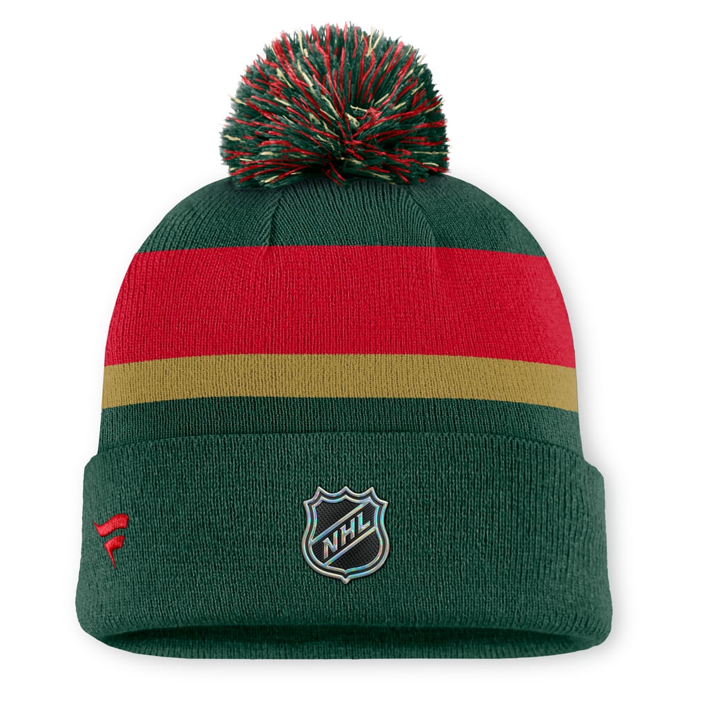 NHL Minnesota Wild Hockey Green Red Cuffed Pom Pom Winter Beanie MINNESOTA WILD 2016 NHL STADIUM SERIES REEBOK CUFFED POM  main image 3