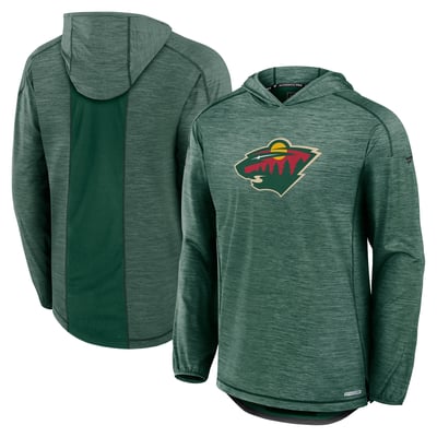  Minnesota Wild Fanatics Authentic Pro Rink Lightweight Pullover Hoodie - Green
