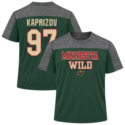 Kirill Kaprizov Minnesota Wild Fanatics Big & Tall Name & Number Colorblocked T-Shirt - Forest Green
