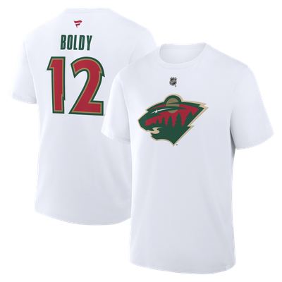 Matthew Boldy Minnesota Wild Fanatics Alternate Authentic Stack Name & Number T-Shirt - White