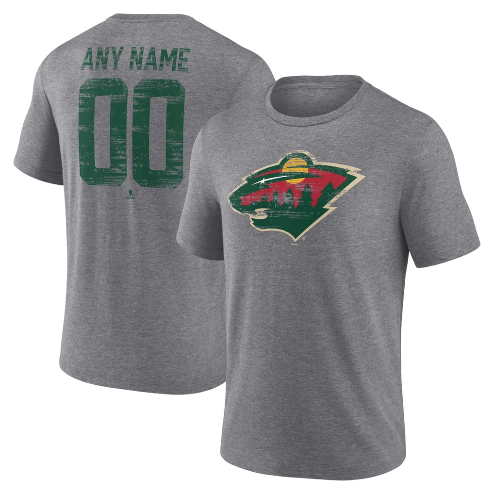 Minnesota Wild Heritage Custom Tri-Blend T-Shirt - Gray