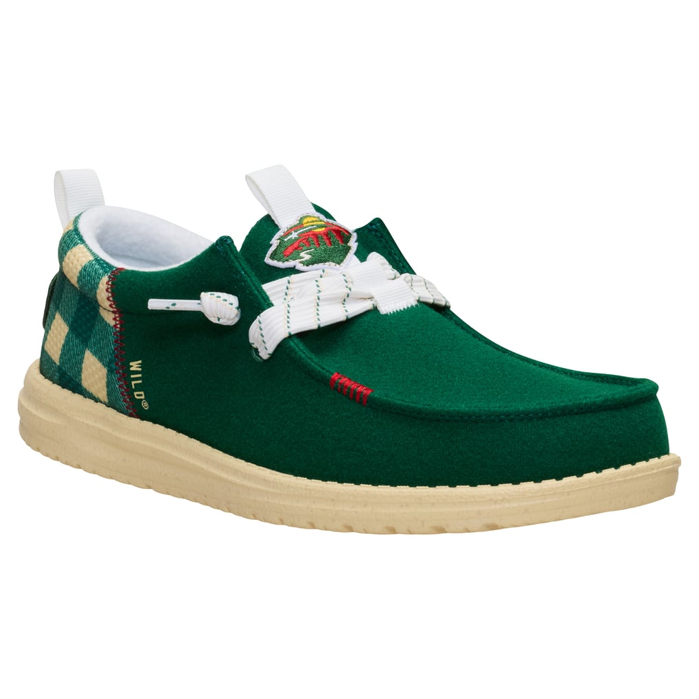 Men's Minnesota Wild Hey Dude Green Wally Funk Casual Slip-On Shoes