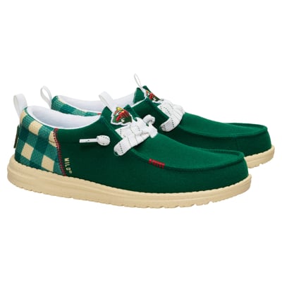 Minnesota Wild Hey Dude Wally Funk Casual Slip-On Shoes - Green
