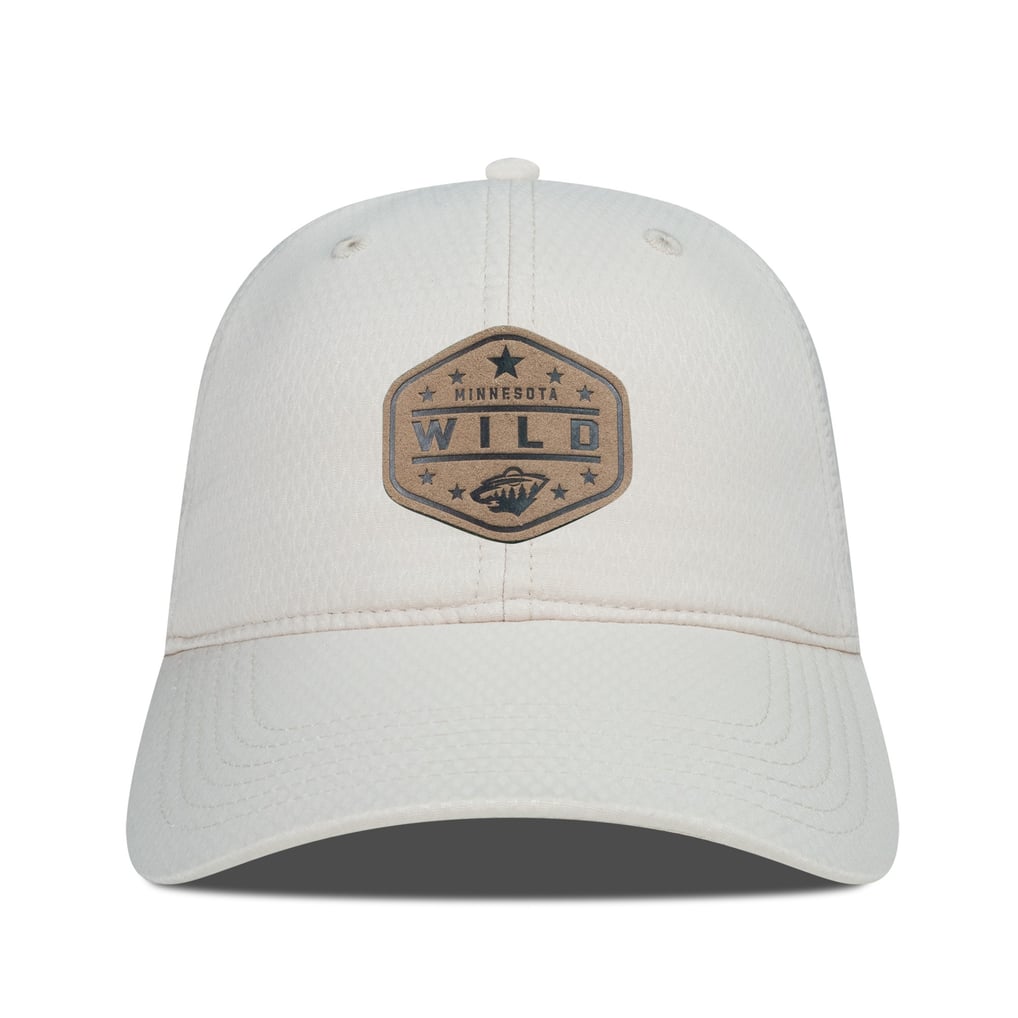  Minnesota Wild Men's Levelwear Faux Leather Patch Unstructured Adjustable Hat - Cream