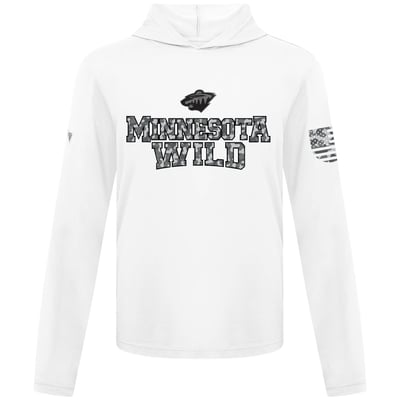 Minnesota Wild Levelwear Anthem Camo Long Sleeve Hooded T-Shirt - White