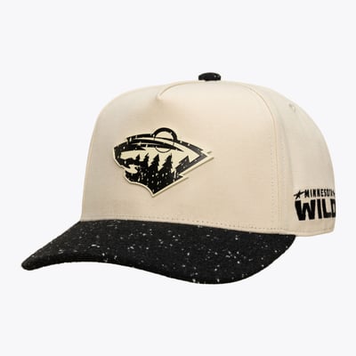 Minnesota Wild Mitchell & Ness Cookies & Cream Pro Pinch Snapback Hat - Cream/Black