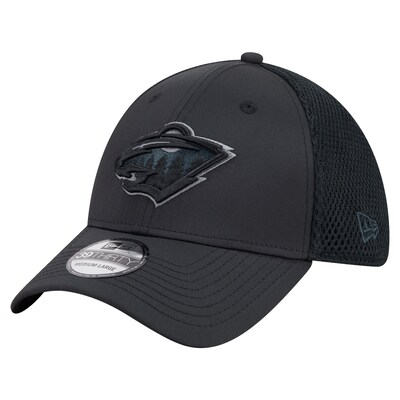  Minnesota Wild New Era Blackout 39THIRTY Flex Fit Hat - Black