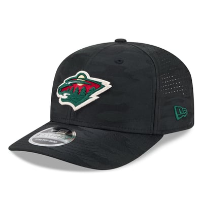 Minnesota Wild New Era Camo 9SEVENTY Perforated Adjustable Hat - Black