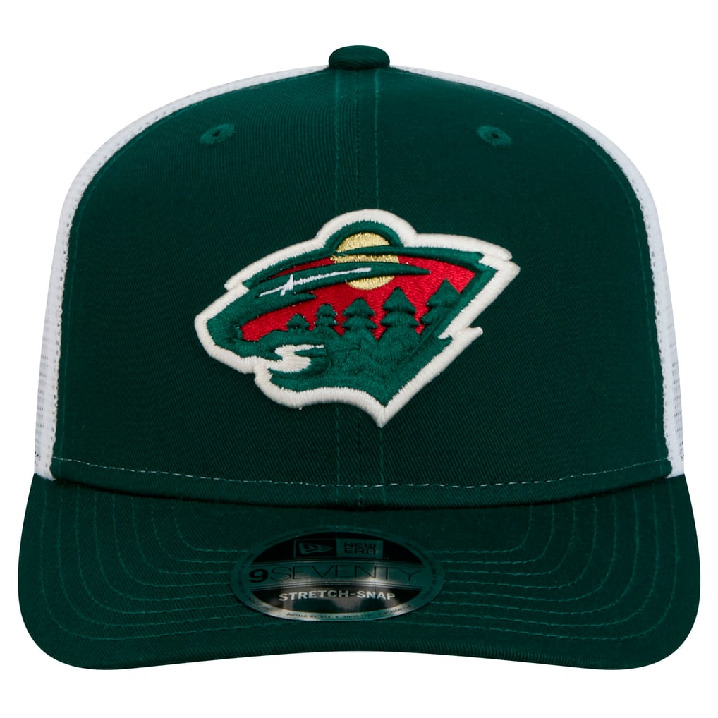 NHL Minnesota Wild Embroidered Logo Trucker Mesh Snapback Cap Hat Unisex NHL MINNESOTA WILD GREEN/WHITE TRUCKER main image 3