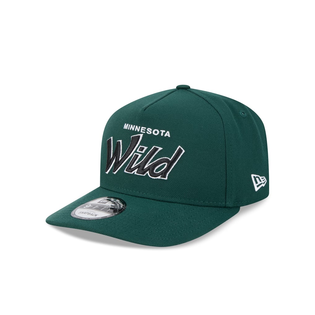 Minnesota Wild New Era Script A-Frame 9FIFTY Snapback Hat - Green