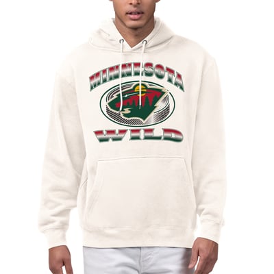  Minnesota Wild Starter Face Off Fleece Hoodie - Cream