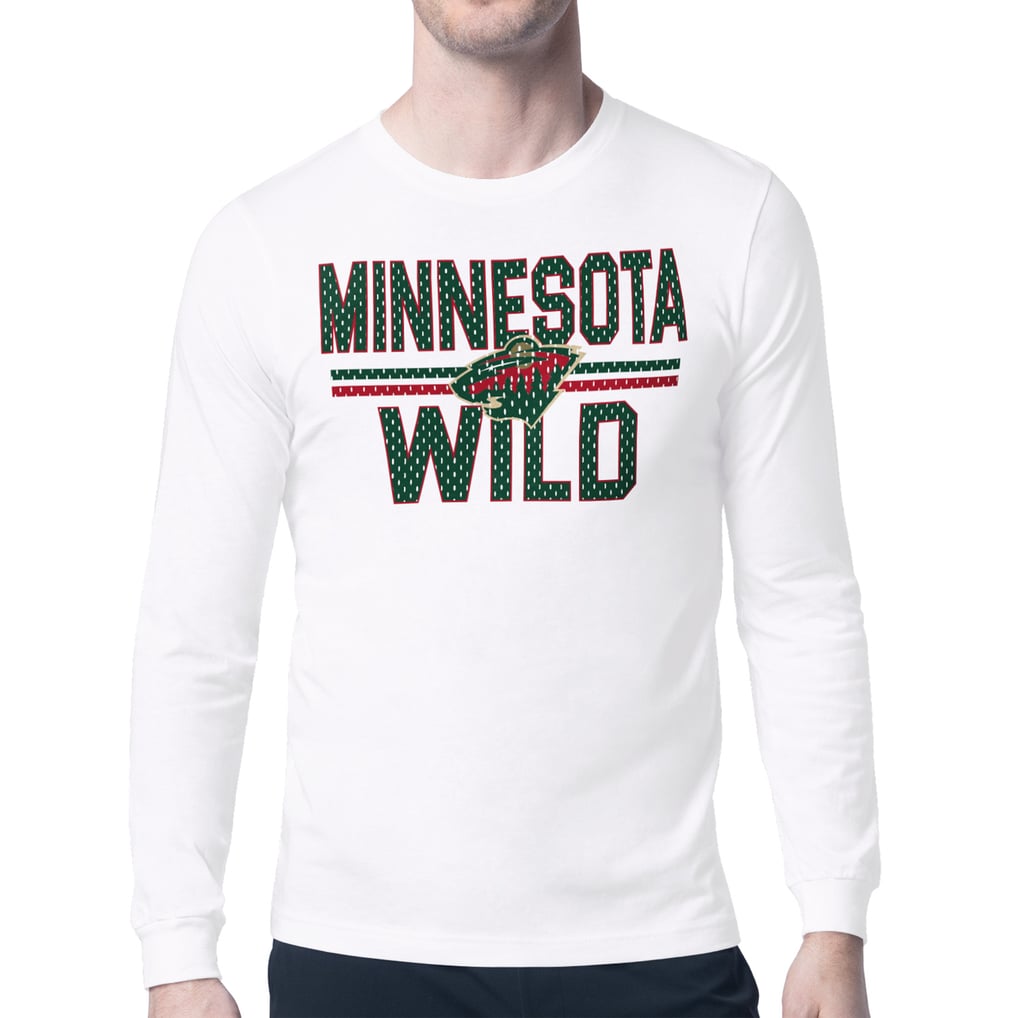 Minnesota Wild Starter Mesh Look Team Name Long Sleeve T-Shirt - White