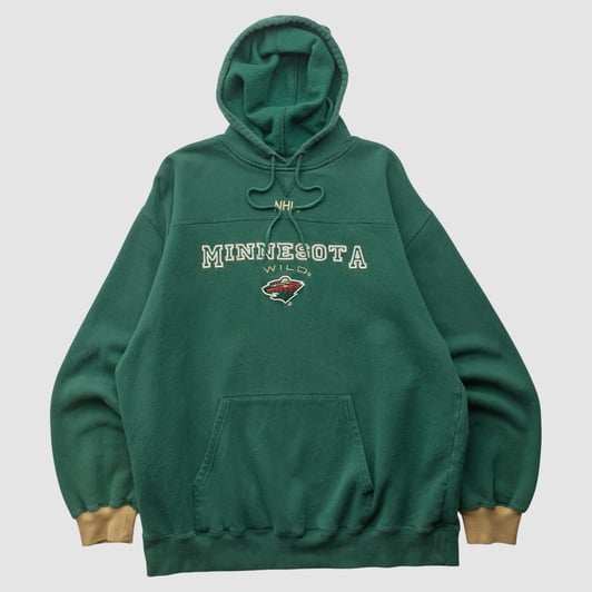Minnesota Wild 2000s Hooded Pullover Sweatshirt - Green - L by Fanatics Real Vintage