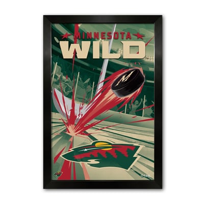 Minnesota Wild 27" x 39" Framed Hockey Puck Blast Art Print
