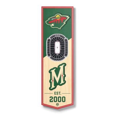Minnesota Wild 6" x 19" 3D StadiumView Banner