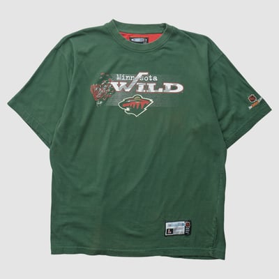 Minnesota Wild NHL 2000s T-shirt - Green - L by Fanatics Real Vintage