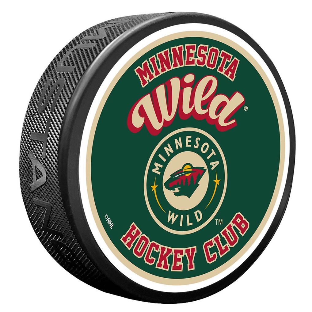 Minnesota Wild Retro Script Puck