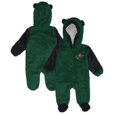 Minnesota Wild Outerstuff Newborn & Infant Stay Napping Fleece Bunting Full-Zip Sleeper - Green