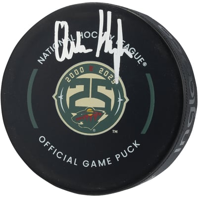 Quinn Hughes Minnesota Wild Autographed Fanatics Authentic 25th Anniversary Official Game Puck  