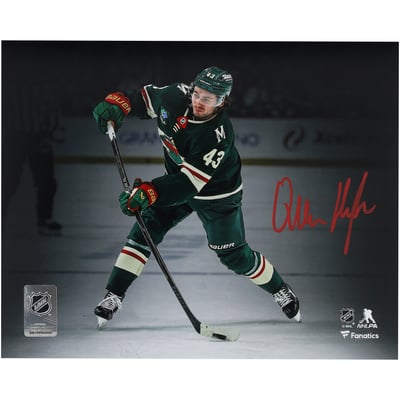 Quinn Hughes Minnesota Wild Autographed Fanatics Authentic 8" x 10" Green Jersey Wild Debut Photograph  