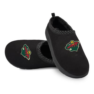 Minnesota Wild ISlide Unisex Primary Logo Mission Slipper - Black
