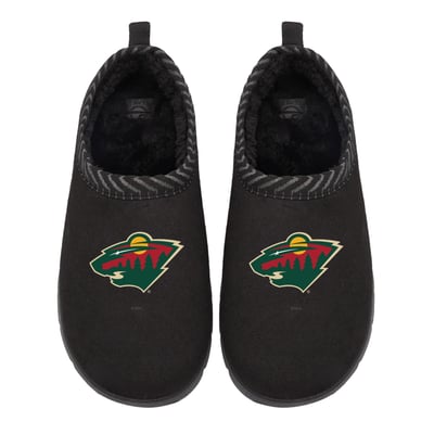 Minnesota Wild ISlide Unisex Primary Logo Mission Slipper - Black
