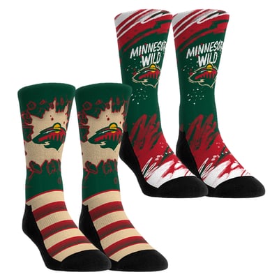  Minnesota Wild Rock Em Unisex Ice Breaker Two-Pack Crew Socks Set - Gray