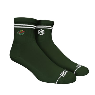  Minnesota Wild Rock Em Unisex Casual Stripe Quarter-Length Socks - Green