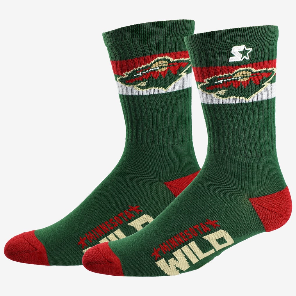  Minnesota Wild Starter Unisex Team Color Two-Stripe Crew Socks