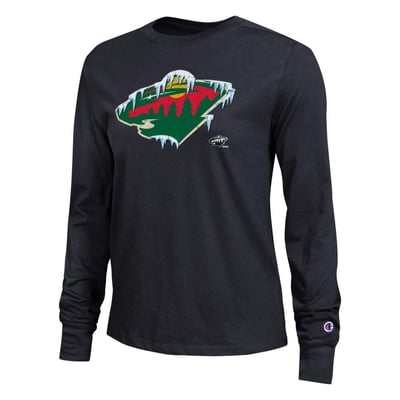 Minnesota Wild Champion Women's Frozen Long Sleeve T-Shirt - Black