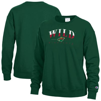 Minnesota Wild Champion Women's  Split Color Text Sweatshirt - Green