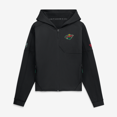 Minnesota Wild Fanatics Women's Authentic Pro Rink Full-Zip Hoodie - Black