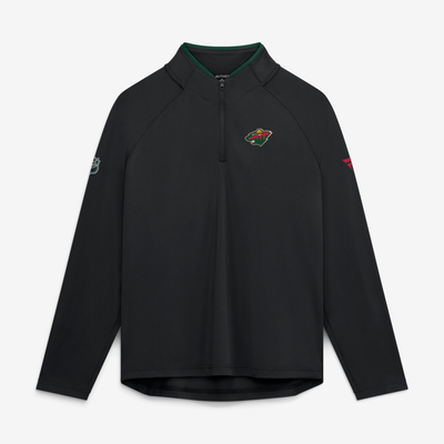 Minnesota Wild Fanatics Women's Authentic Pro Rink Lightweight Quarter-Zip Pullover - Black